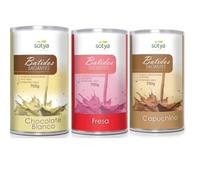 Batidos Saciantes Sustituto de Comida para Adelgazar, Pack 3 Sabores, Fresa, Chocolate Blanco y Capuchino