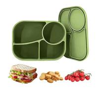 Batik ben-to Box - Caja de almuerzo de silicona reutilizable de 21 cm de silicona de grado alimenticio, ideal para aperitivos, frutas y comidas en el camino,