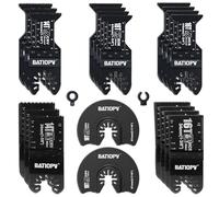 BATIOPV 22Pcs Cuchillas Multiherramienta de Titanio - Hojas de Sierra Oscilantes para Madera, Metal, Clavos - Accesorios Universales con Bolsa Compatible con Dewalt, Makita, Bosch