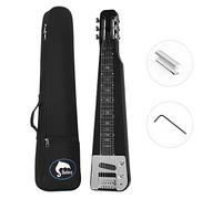 Batking Lap Steel Guitarra, Guitarra eléctrica de 6 cuerdas con cabeza ranurada (negro)