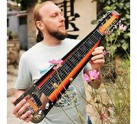 Batking Lap Steel Guiter - Guitarra eléctrica deslizante (6 cuerdas, cabezal ranurado, Guiter Sunburst)