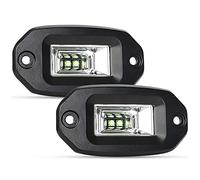 BATLAM 2 Piezas LED Work Light 20W Flush Mount Flood Offroad Driving Auto Fog Lamp para Jeep 4X4 ATV UTV SUV Camión Barco,Blanco