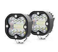 BATLAM Luz De Trabajo LED De 3 Pulgadas 66W Faros De Focos Motocicletas Conducen Luz Antiniebla 4X4 ATV Todoterreno 2 Piezas,Blanco