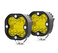 BATLAM Luz De Trabajo LED De 3 Pulgadas 66W Faros De Focos Motocicletas Conducen Luz Antiniebla 4X4 ATV Todoterreno 2 Piezas,Amarillo