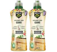 BATLLEBIO Fertilizante de Guano Natural1250 ml - Abono Líquido Natural NPK 5-5-6 con Micronutrientes y Aminoácidos - Para Plantas de Interior, Terraza y Jardín (Paquete de 2)