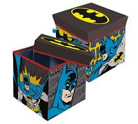 ARDITEX Caja con Tapa Batman, Cubo de Tela Guardatodo para Ropa, Libros, Juguetes, Pelotas, y Asiento Infantil para Sentarse 30 x 30 x 30 cm