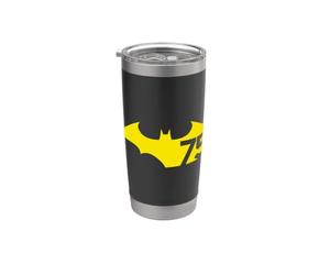 Batman 75 Logo Yellow Vaso térmico de acero inoxidable de doble pared