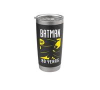 Batman 80 Years Logo Vaso térmico de acero inoxidable de doble pared