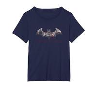 Batman: Arkham City Bat Fill Camiseta, Mujer Tallas Grandes, Azul Marino, 1XL Grande