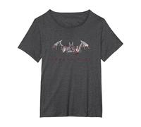 Batman: Arkham City Bat Fill Camiseta, Mujer Tallas Grandes, Jaspeado Oscuro, 1XL Grande