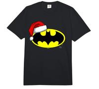 Batman Bat Symbol Christmas Santa Hat Comfort Colors Adult Heavyweight T-Shirt