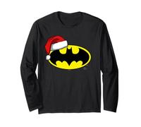 Batman Bat Symbol Christmas Santa Hat Manga Larga