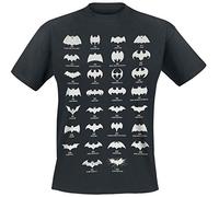Batman All Logo - Camiseta para Hombre, Color Negro, Talla S/S