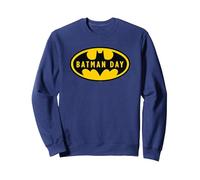 Batman Batman Day Logo Sudadera, Unisex para Adultos, Azul Marino, S