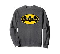 Batman Batman Day Logo Sudadera, Unisex para Adultos, Jaspeado Oscuro, S
