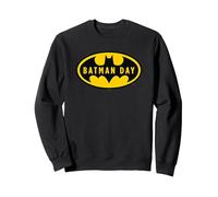 Batman Batman Day Logo Sudadera, Unisex para Adultos, Negro, M
