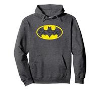 Batman Bats in Logo Sudadera con Capucha, Unisex para Adultos, Jaspeado Oscuro, S
