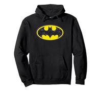 Batman Bats in Logo Sudadera con Capucha, Unisex para Adultos, Negro, XXL