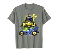 Batman Batwheels The Bat and His Wheels Camiseta, Hombre, Verde Militar Jaspeado, M