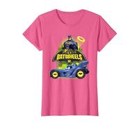Batman Batwheels The Bat and His Wheels Camiseta, Mujer, Rosa Jaspeado, XXL
