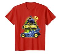 Batman Batwheels The Bat and His Wheels Camiseta, Niños, Rojo, 2 años