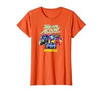 Batman Batwheels Time for Action Camiseta, Mujer, Naranja, M