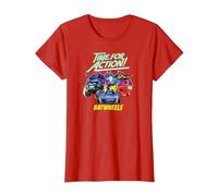 Batman Batwheels Time for Action Camiseta, Mujer, Rojo, XL