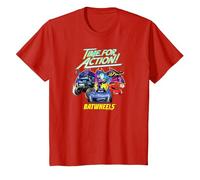 Batman Batwheels Time for Action Camiseta, Niños, Rojo, 6 años