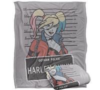 BATMAN Blanket, 152 x 127 cm The Harley Quinn Mugshot Silky Touch Super Soft Throw Blanket
