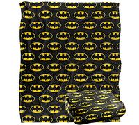 Batman Classic Bat Shield Logo Pattern Officially Licensed Silky Touch Super Soft Throw Blanket 152 x 127 cm