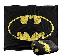 Batman Classic Logo Distressed Officially Licensed Silky Touch Super Soft Throw Blanket 152 x 127 cm