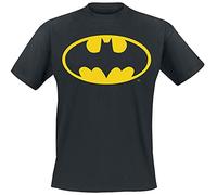 Batman Classic Logo Hombre Camiseta Negro Vorne Bedruckt Regular