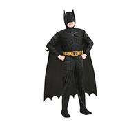 Batman Disfraz oficial Begins Dark Knight de Rubie's para niños: mono, capa, cinturón y máscara incluidos.