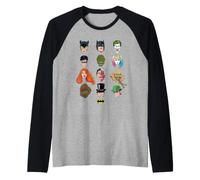 Batman Face Grid Camiseta Manga Raglan