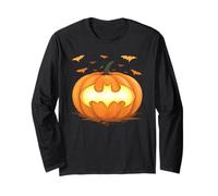 Batman Halloween Jack-o-Lantern Pumpkin Logo Manga Larga