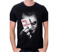 Batman Joker Why So Serious Camiseta, Negro, XXL para Hombre