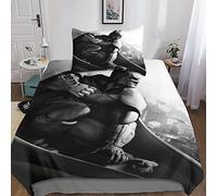 Batman Juego De Funda De Edredón 3D para Anime Funda De Edredón, Juego De Cama, Funda De Colcha con Fundas De Almohada Juego De 3 Piezas, Funda De Edredón Single（135x200cm）