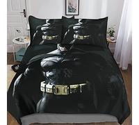 Batman Juego De Funda De Edredón Suave para Niños Y Adolescentes, Heroes Juego De Cama con Cierre De Cremalleray Funda De Almohada Impresa En 3D, Microfibra 3Pcs Heroes