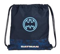 BATMAN LEGENDARY - Mochila Saco Plano Grande, Mochila, Ideal para Niños de Diferentes Edades, Cómoda y Versátil, Calidad y Resistencia, 35x40 cm, Color Azul Marino