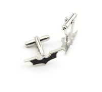 Batman Logo Bat Shaped French Men's Metal Cufflinks for Formal Wear & Gifts
