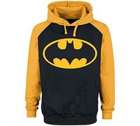 Batman Logo Hombre Sudadera con Capucha Negro/Amarillo XXL