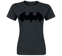 Batman Logo Mujer Camiseta Negro M 100% algodón Estrechos