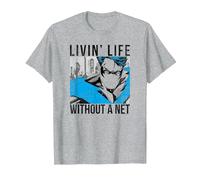 Batman Nightwing Without a Net Camiseta, Hombre, Gris Jaspeado, S