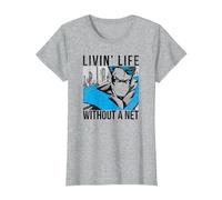 Batman Nightwing Without a Net Camiseta, Mujer, Gris Jaspeado, XS