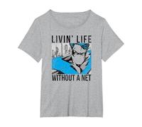 Batman Nightwing Without a Net Camiseta, Mujer Tallas Grandes, Gris Jaspeado, 6XL Grande