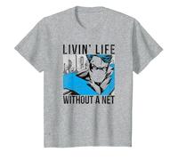 Batman Nightwing Without a Net Camiseta, Niños, Gris Jaspeado, 10 años