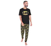 BATMAN Pijama de algodón con el Personaje, Tallas de M a 5XL para Hombre Negro 2XL