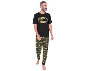 BATMAN Pijama de algodón con el Personaje, Tallas de M a 5XL para Hombre Negro 2XL