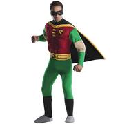 BATMAN Rubie's Disfraz oficial de DC Comic Robin Muscle Chest Deluxe para hombre