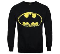 Batman Sudadera oficial con diseño de logo desgastado para hombre (NS4940)